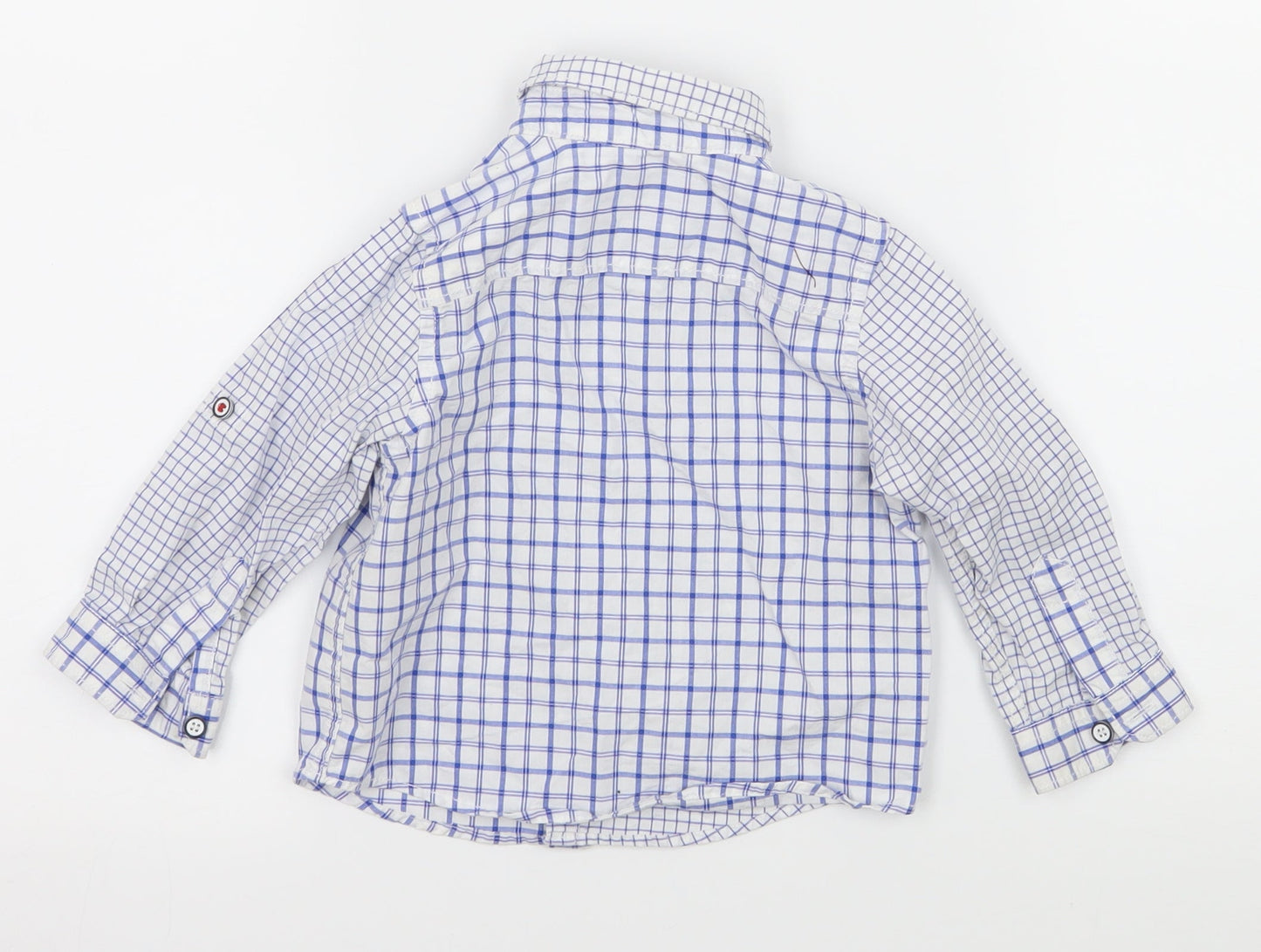 Mothercare Baby White Check  Basic Button-Up Size 9-12 Months