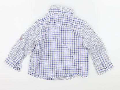 Mothercare Baby White Check  Basic Button-Up Size 9-12 Months