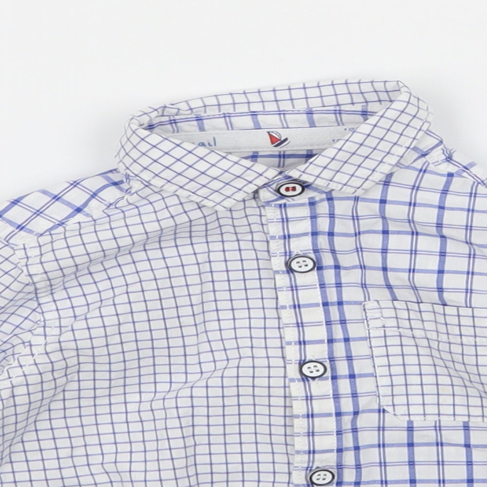 Mothercare Baby White Check  Basic Button-Up Size 9-12 Months