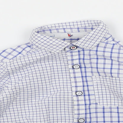 Mothercare Baby White Check  Basic Button-Up Size 9-12 Months