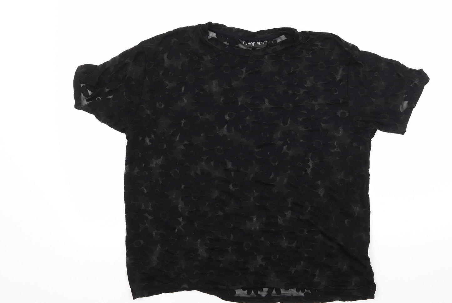 Womens UK Size S Topshop Black Basic T-Shirt
