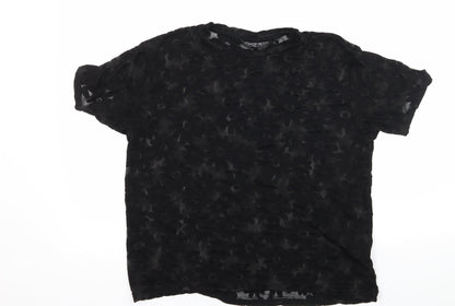 Womens UK Size S Topshop Black Basic T-Shirt