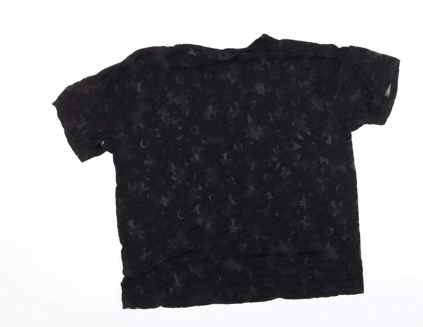 Womens UK Size S Topshop Black Basic T-Shirt