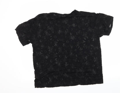 Womens UK Size S Topshop Black Basic T-Shirt