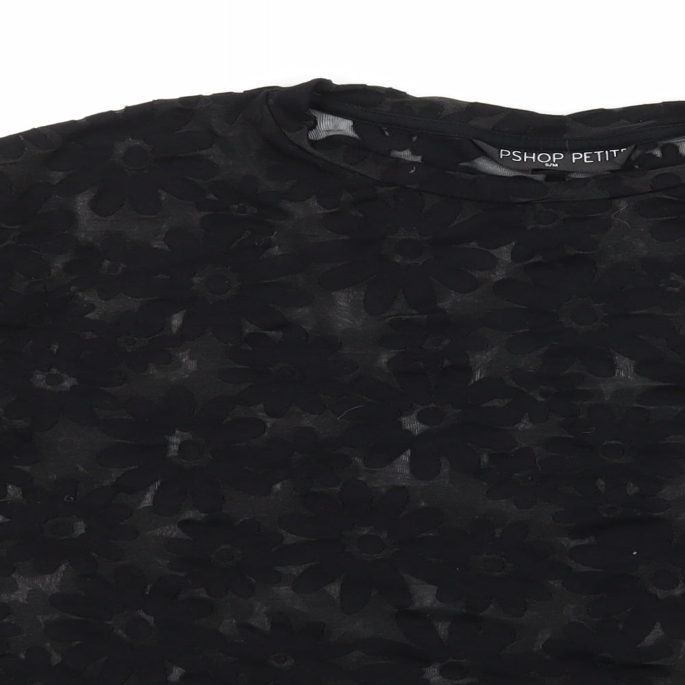Womens UK Size S Topshop Black Basic T-Shirt