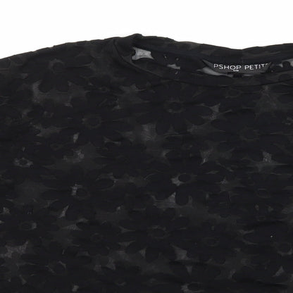 Womens UK Size S Topshop Black Basic T-Shirt