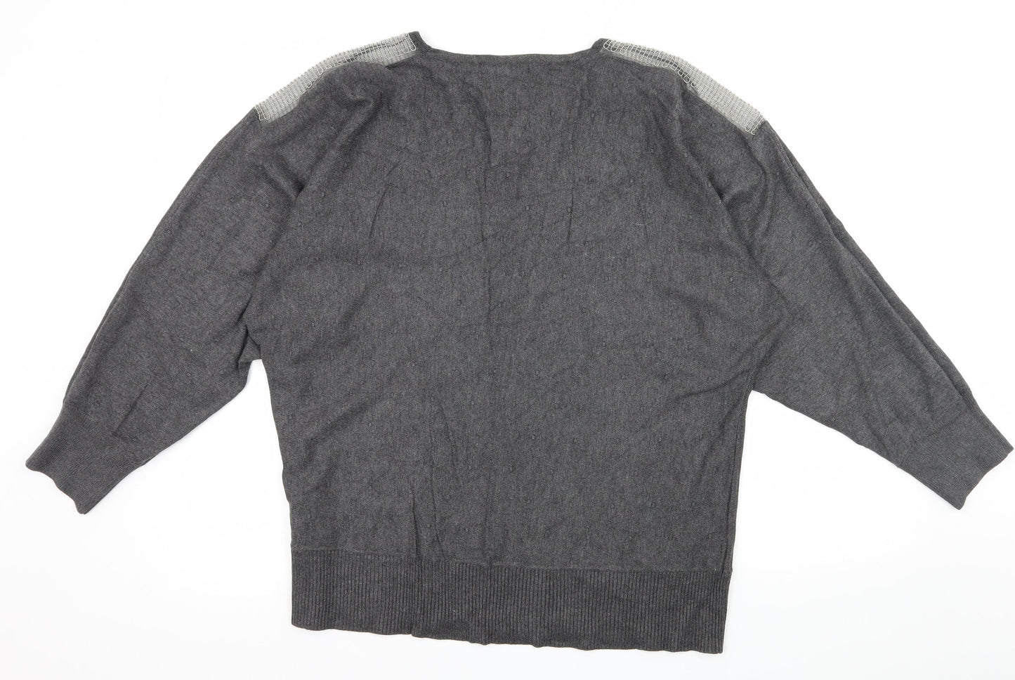 Paramour Womens Grey  Knit Pullover Jumper Size XL  - Embellished Shoulders