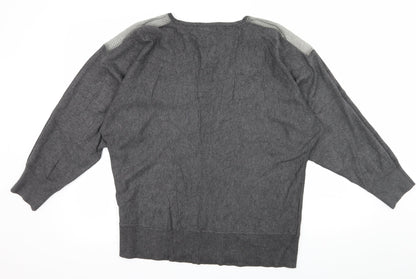 Paramour Womens Grey  Knit Pullover Jumper Size XL  - Embellished Shoulders
