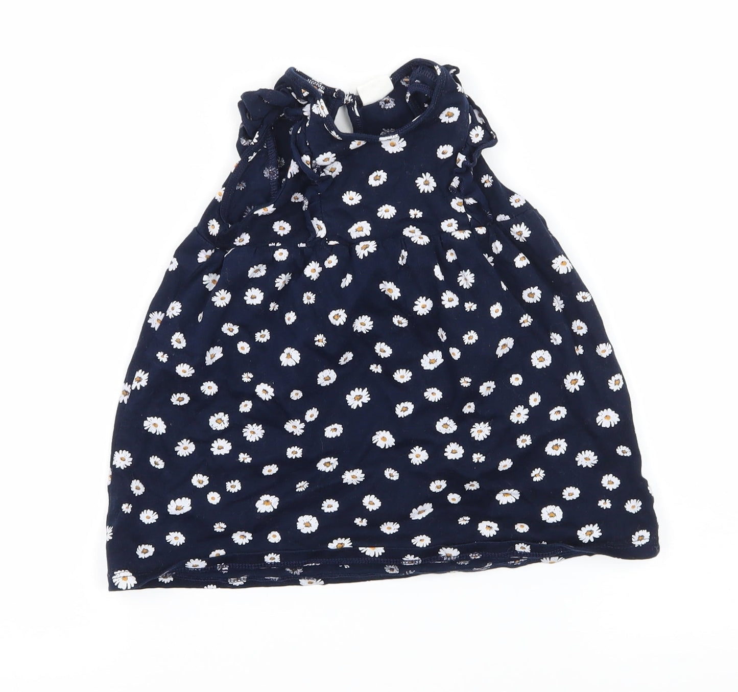 H&M Girls Blue Floral Jersey T-Shirt Dress  Size 6-9 Months