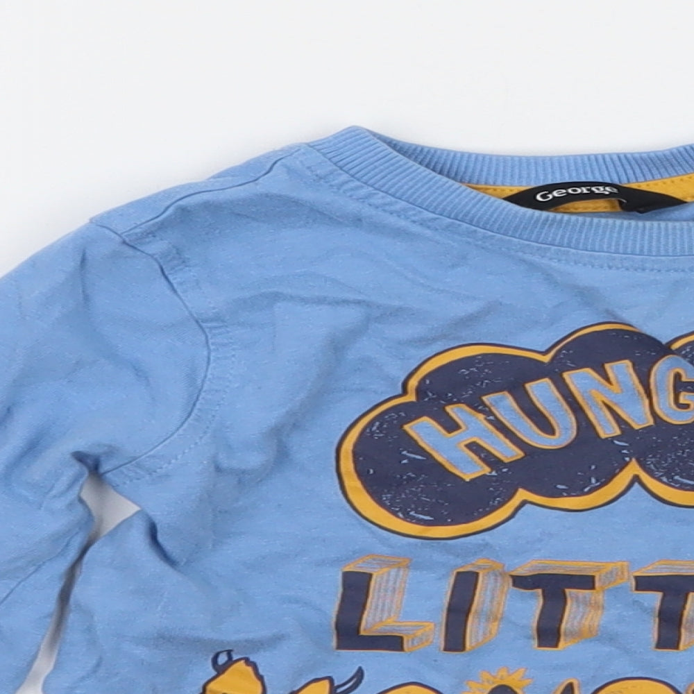 George Boys Blue  Jersey Basic T-Shirt Size 12-18 Months  - Little Monster