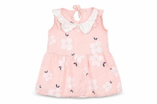 Preworn Girls Pink Floral  Tank Dress  Size 6-9 Months