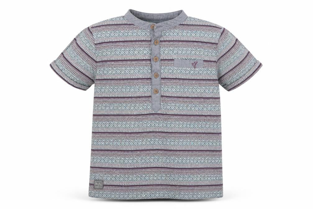 Front view of RJR.John Rocha boys’ grey striped jersey basic t-shirt, size 7-8, years