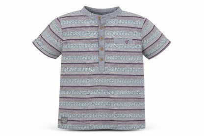 Front view of RJR.John Rocha boys’ grey striped jersey basic t-shirt, size 7-8, years