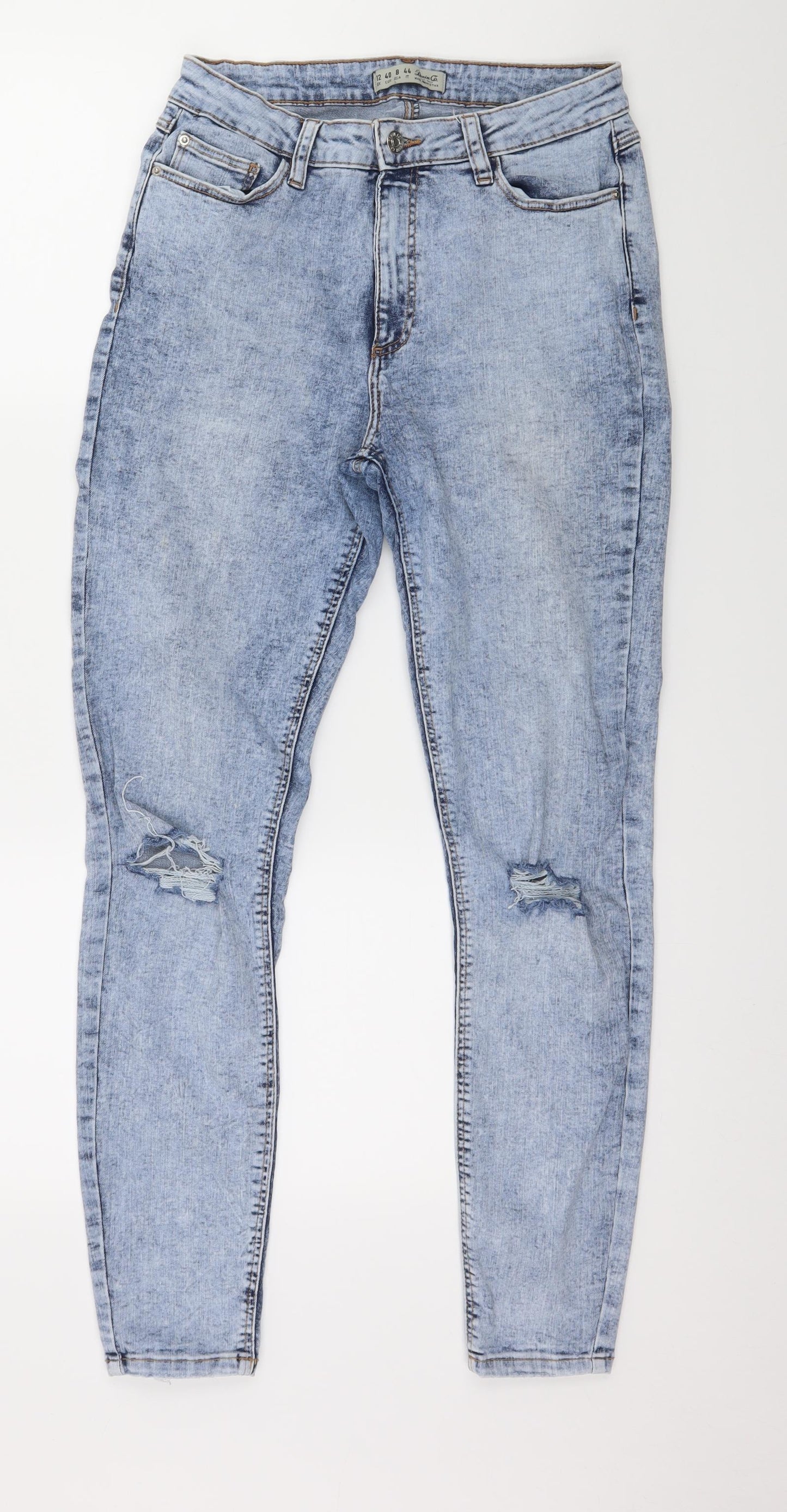 Denim & Co. Womens Blue  Denim Skinny Jeans Size 12 L28 in