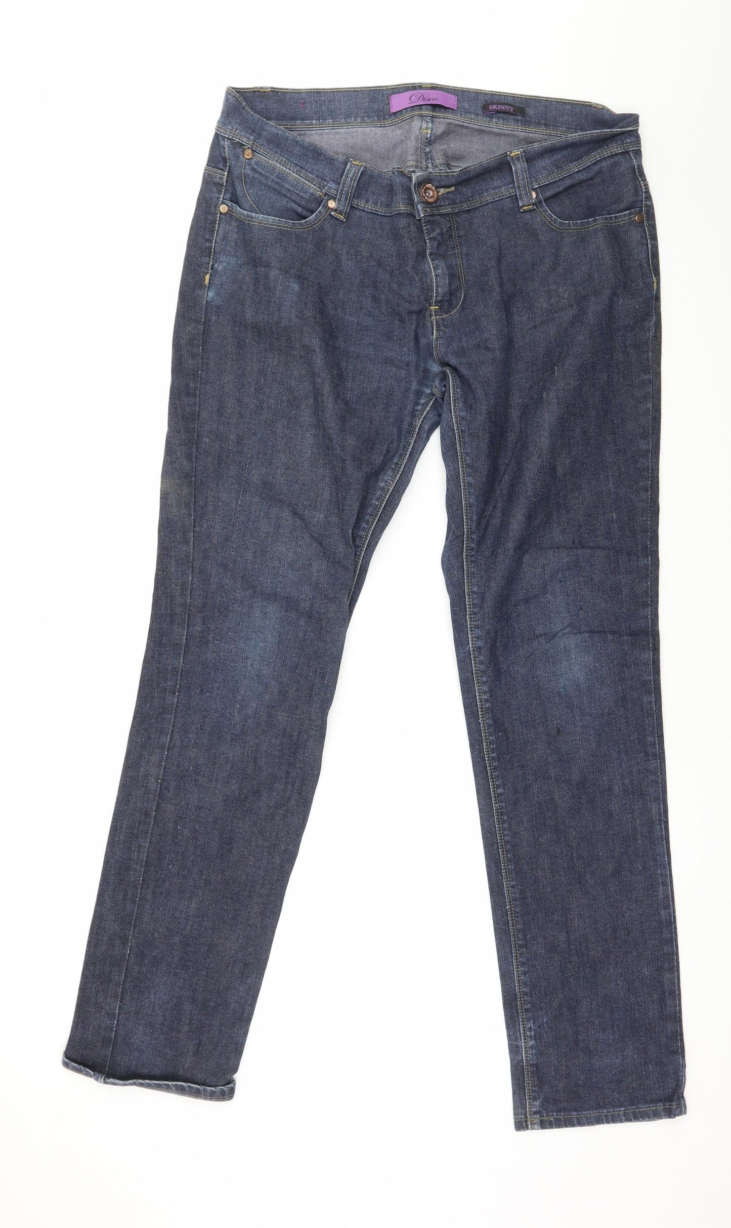 Womens UK Size 14 Disco Slim Fit Skinny Blue Jeans