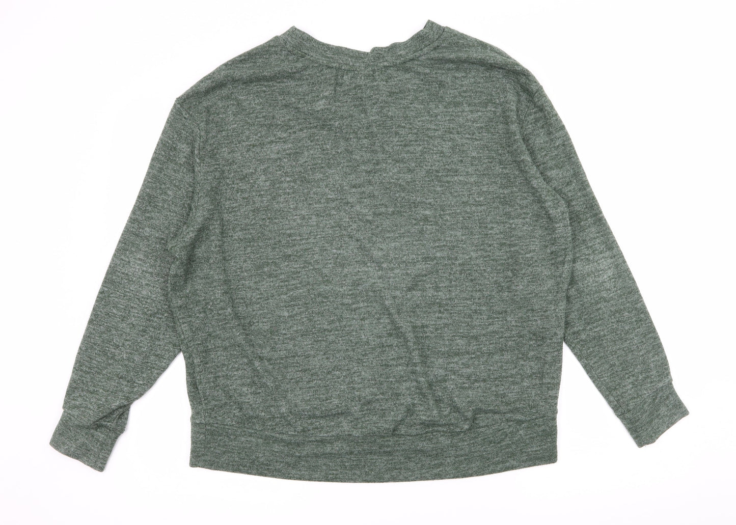 H&M Womens Green  Knit Pullover Hoodie Size M