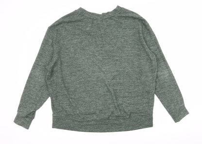 H&M Womens Green  Knit Pullover Hoodie Size M