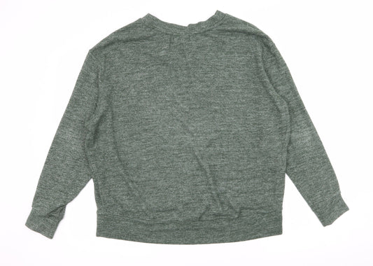 H&M Womens Green  Knit Pullover Hoodie Size M