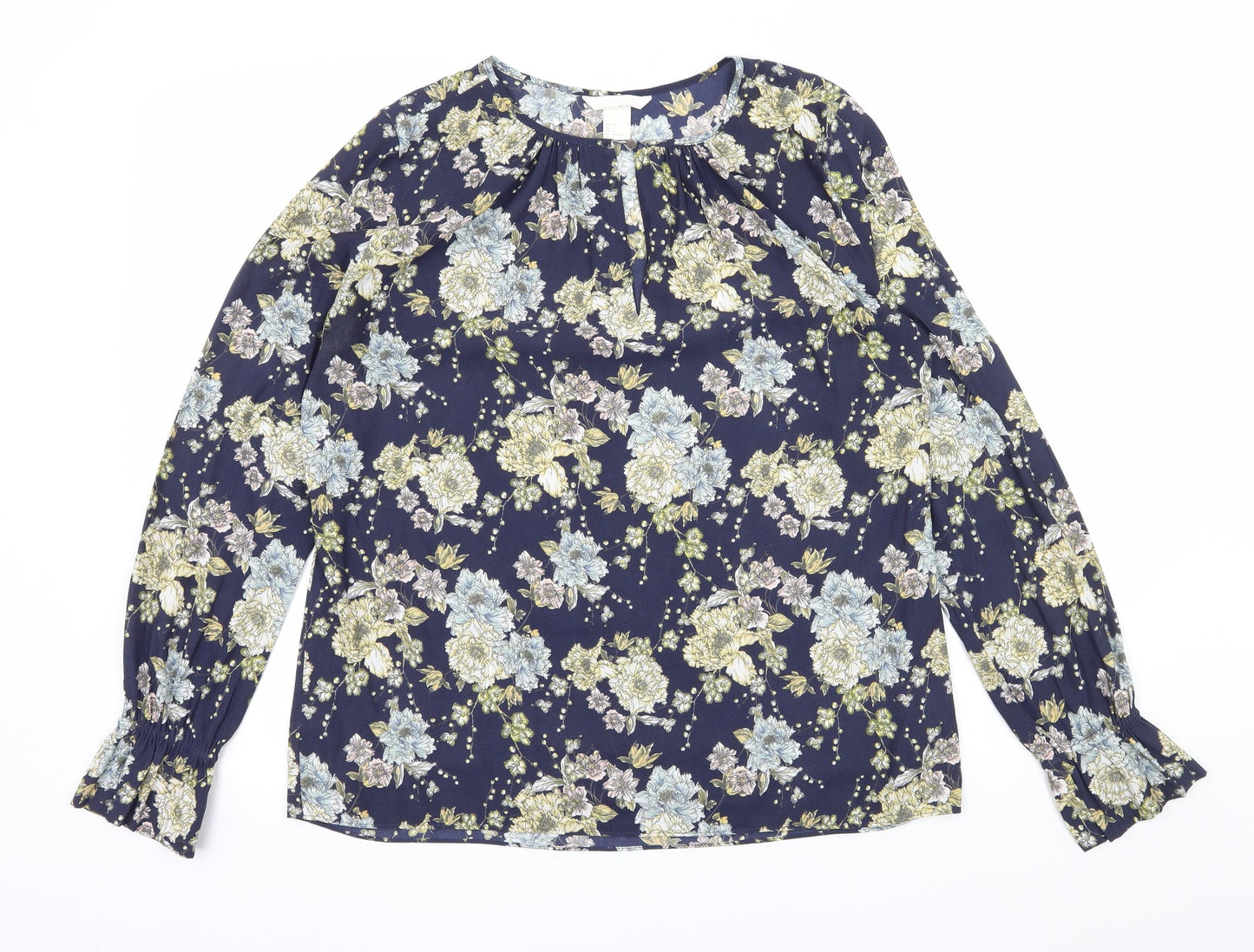 Womens UK Size 8 H&M Blue Basic Blouse