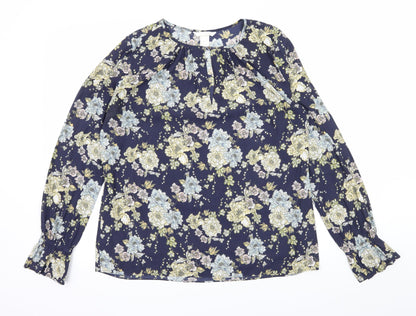 Womens UK Size 8 H&M Blue Basic Blouse