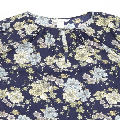 Womens UK Size 8 H&M Blue Basic Blouse