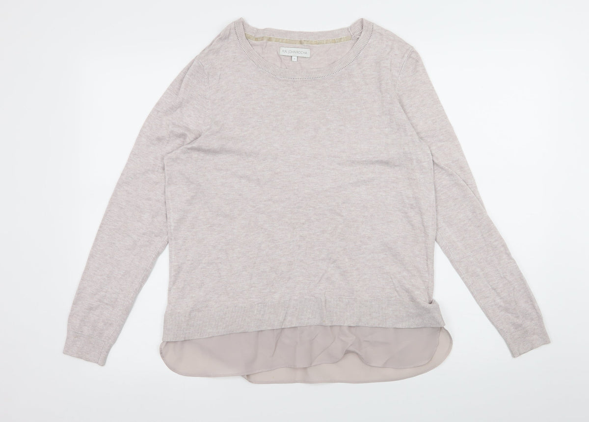 Additional front view of RJR.John Rocha women’s pink knit jumper, size UK 14