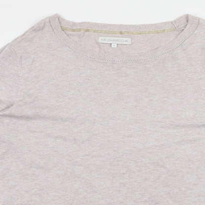 Close-up detail of RJR.John Rocha women’s pink knit jumper, size UK 14