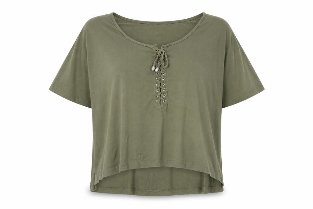 Womens UK Size M Brave Soul Green Basic T-Shirt