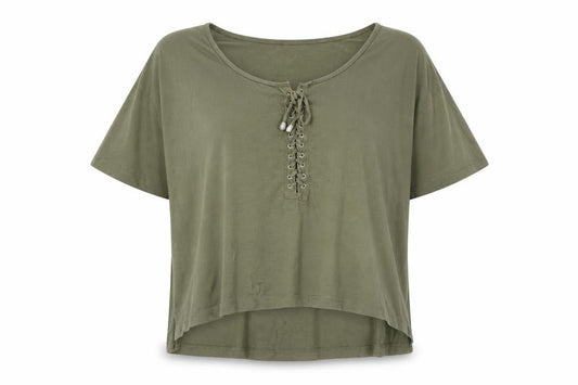 Womens UK Size M Brave Soul Green Basic T-Shirt