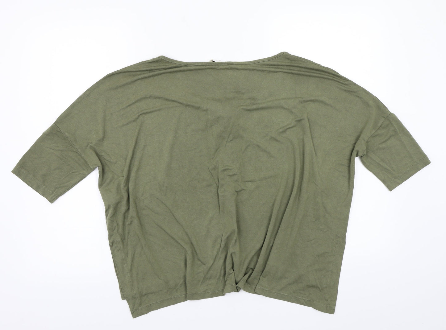 Womens UK Size M Brave Soul Green Basic T-Shirt