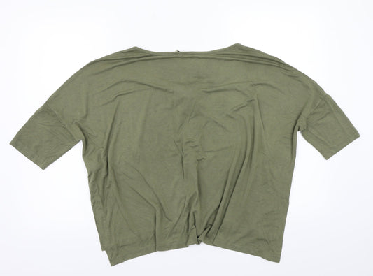 Womens UK Size M Brave Soul Green Basic T-Shirt
