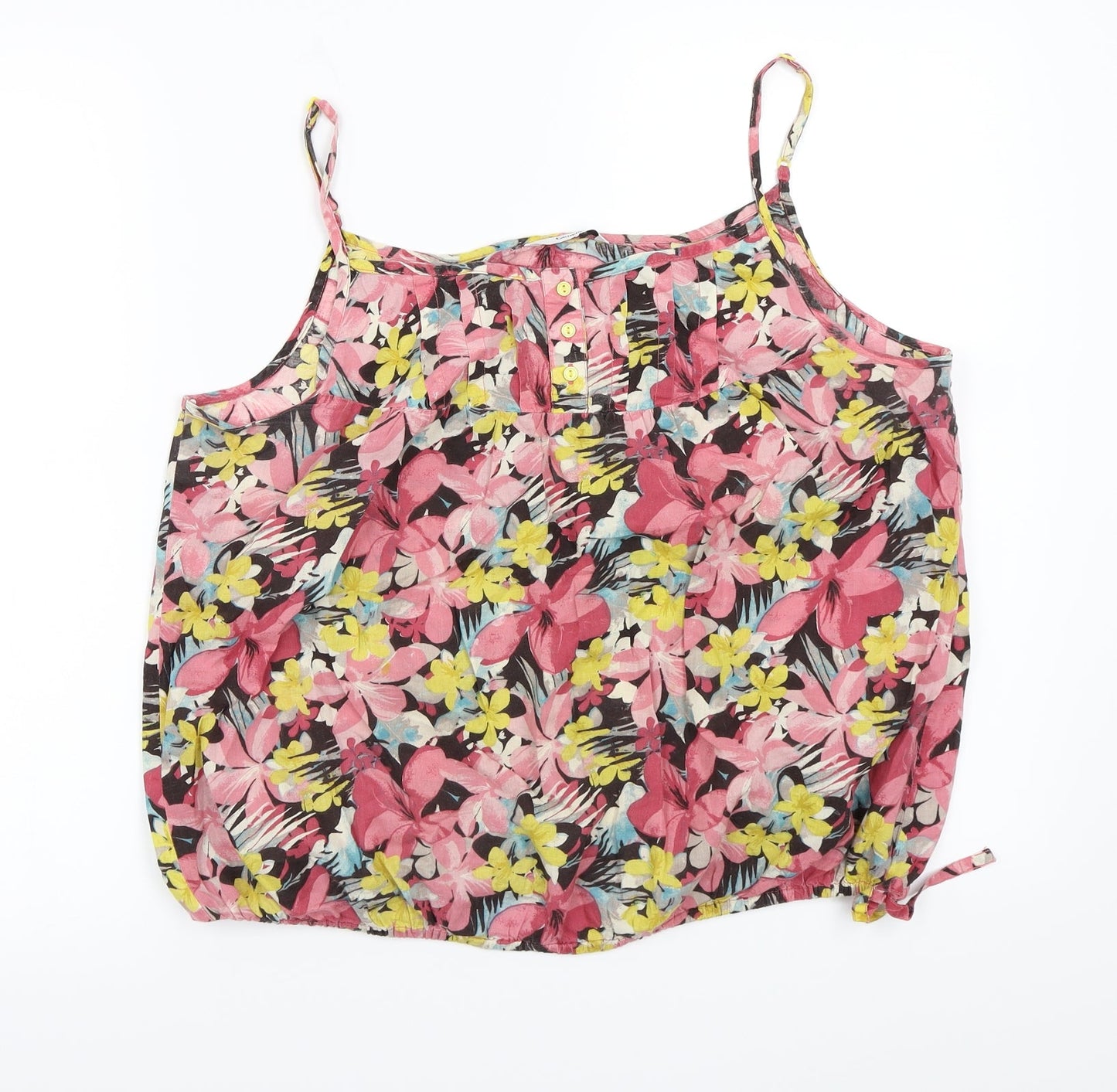 George Womens Pink Floral  Basic Tank Size 14