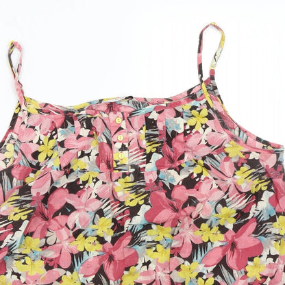 George Womens Pink Floral  Basic Tank Size 14