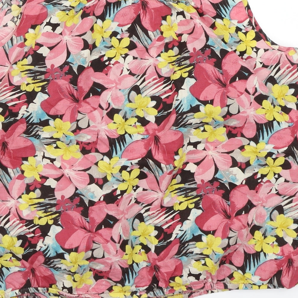 George Womens Pink Floral  Basic Tank Size 14