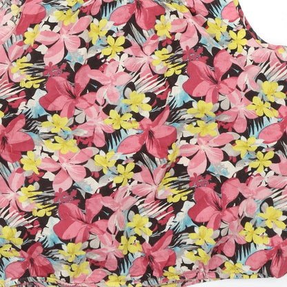 George Womens Pink Floral  Basic Tank Size 14