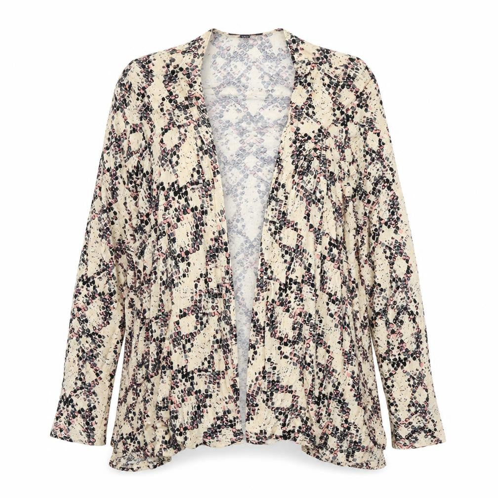 Front view of Studio women’s blue floral cardigan jumper, size UK 14