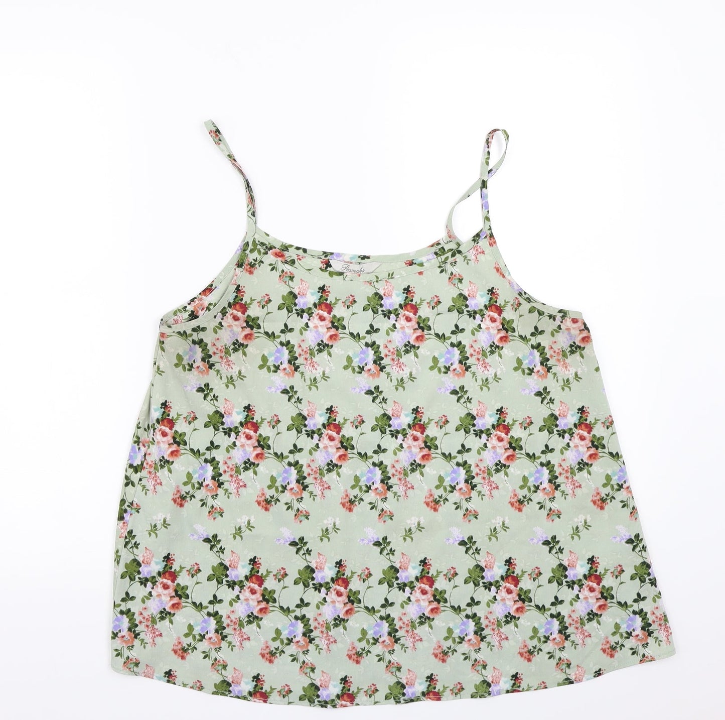 Womens UK Size 14 Peacocks Green Basic Tank