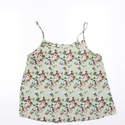 Womens UK Size 14 Peacocks Green Basic Tank