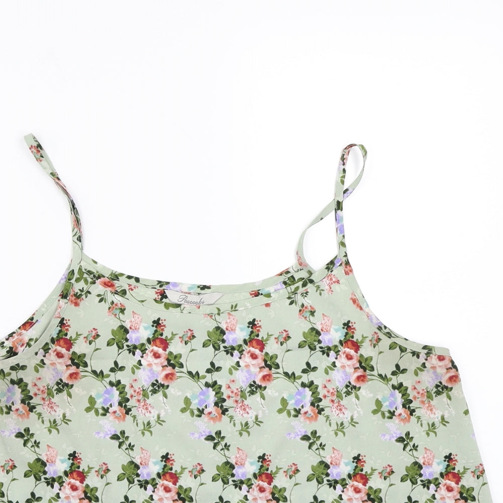 Womens UK Size 14 Peacocks Green Basic Tank