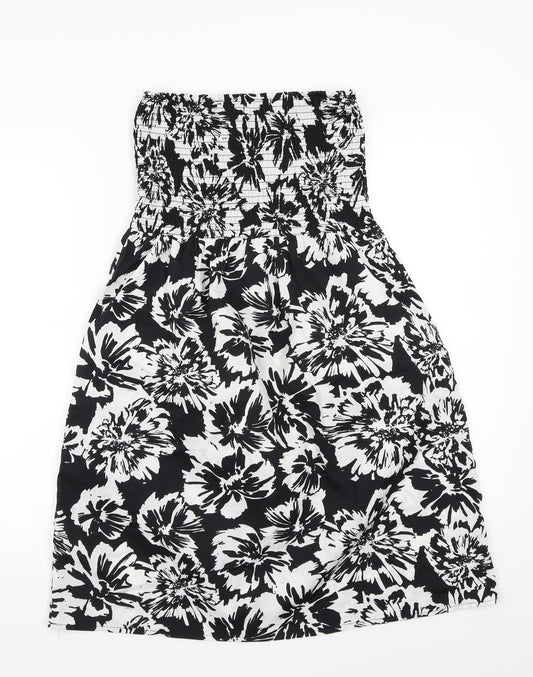Studio Womens Black Floral  A-Line  Size 12