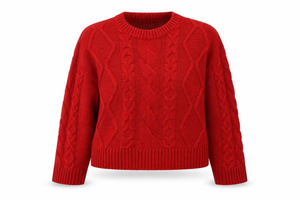 Front view of New Look women’s red jumper, size L