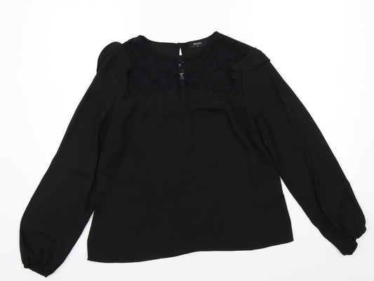 Papaya Womens Black   Basic T-Shirt Size 12