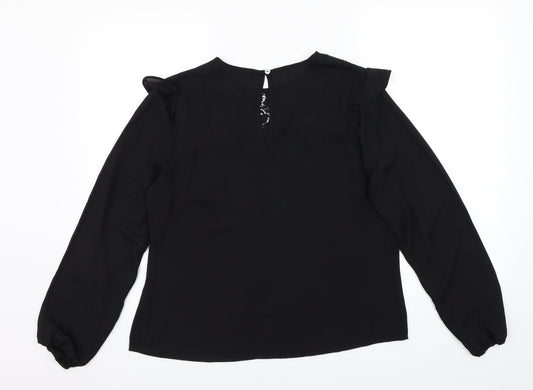 Papaya Womens Black   Basic T-Shirt Size 12