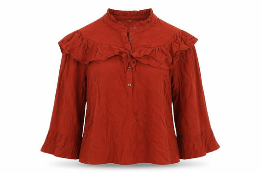 Front view of Tu women’s brown basic button-up, size UK 14