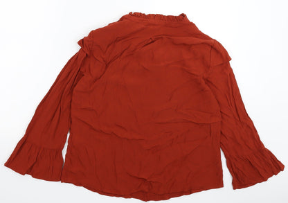 TU Womens Brown   Basic Button-Up Size 14