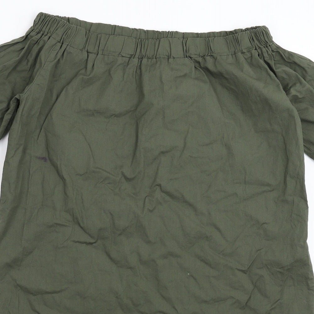Womens UK Size M New Look Green Basic Blouse