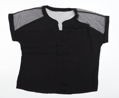 Womens UK Size XL Emery Rose Black Basic Blouse