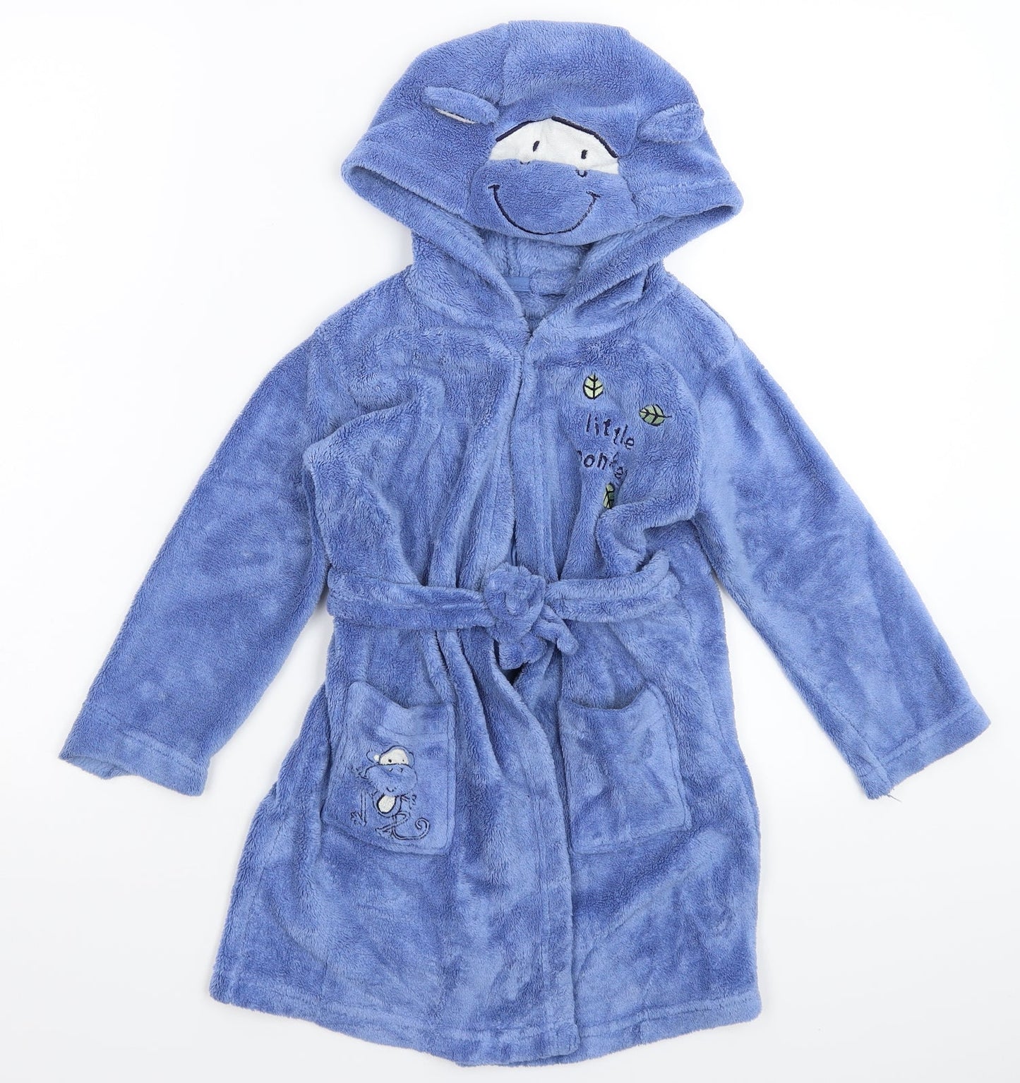 Matalan Girls Blue  Fleece Kimono Robe Size 2-3 Years