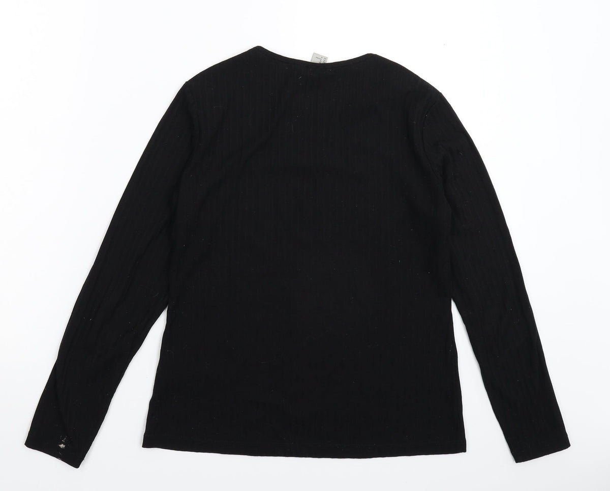 Back view of H&M women’s black jumper, size M