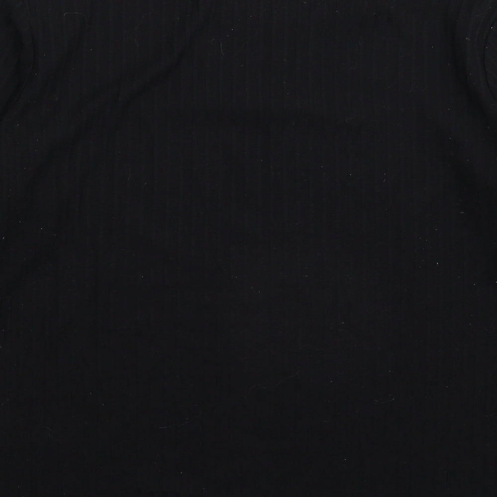 Brand and care label for H&M women’s black jumper, size M